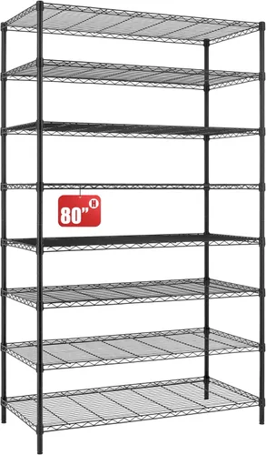 Vista 9 de Finnhomy Estantería de alambre de 8 niveles, estantería ajustable de alambre de acero, 14 x 36 x 80 pulgadas, 8 estantes de almacenamiento de metal