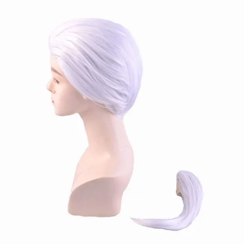 Vista 4 de SUNXXCOS Fibra de alta temperatura para hombres y mujeres para fiestas masculinas de Halloween, Kimetsu no Yaiba, pelucas cortas de cosplay