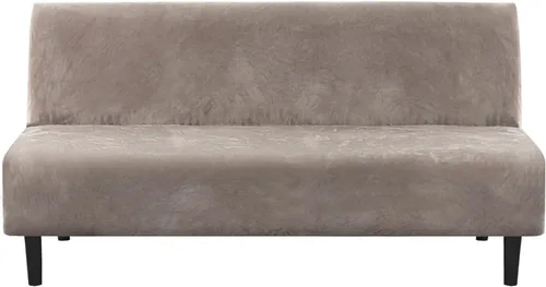 Vista 14 de H.VERSAILTEX - Funda para sofá de terciopelo real, para futón sin brazos, sofá, sofá cama, para proteger muebles, de terciopelo grueso y suave que