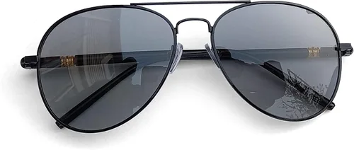 Vista 3 de Lentes de sol polarizados de aviador para conducción nocturna, marco de metal de alta calidad, visión nocturna, lentes piloto para uso diurno