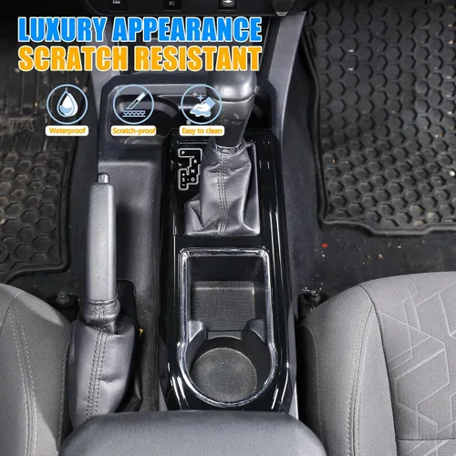 Vista 3 de Cubierta de marco de panel de engranajes de consola central compatible con Toyota Tacoma 2016-2023, panel de cambio de marchas de automóvil
