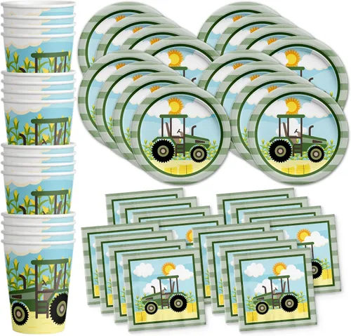 Vista 11 de Juego de suministros para fiesta de cumpleaños de motociclistas, platos, servilletas, vasos, vajilla para 16