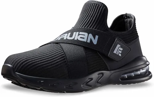 Vista 5 de Furuian Zapatos antideslizantes para hombre, para servicio de alimentos, sin cordones, para cocina, restaurante, zapatos de chef antideslizantes
