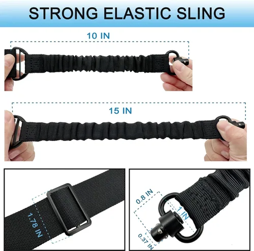 Vista 4 de QD Sling Swivel Mounts Black Metal 1.25 inch Sling Attachment Clip