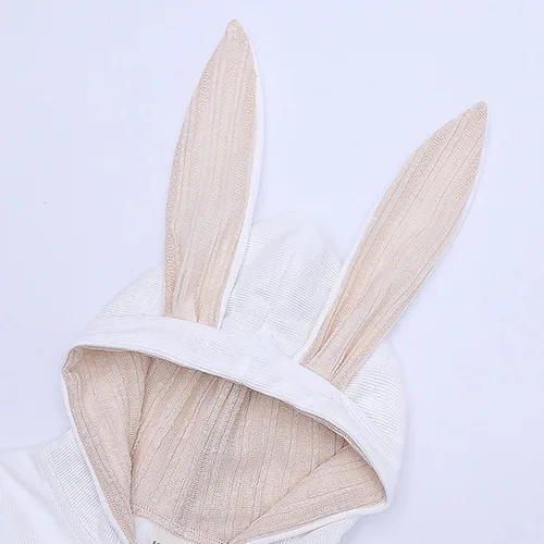 Vista 3 de Lamgool Mameluco con capucha para bebés, niños y niñas, con cierre de orejas de conejo, para Pascua, Halloween, 0-24 meses