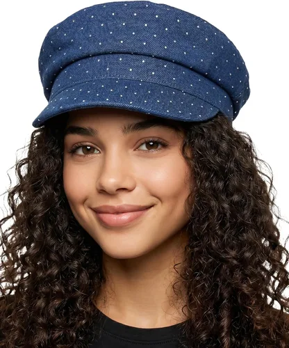 Vista 36 de Funky Junque Gorra de pescador griego, gorra de algodón para panaderos Floral - Denim