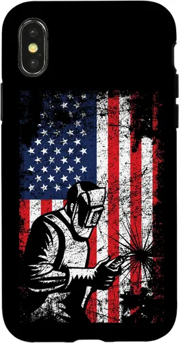 Vista 5 de Welder Gifts - Funda de soldadura patriótica con bandera estadounidense para iPhone 17