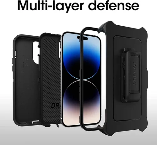 Vista 4 de OtterBox Funda para iPhone 14 Pro Max (solamente) Defender Series - Resistente y duradera - Incluye soporte de clip de funda - embalaje no minorista