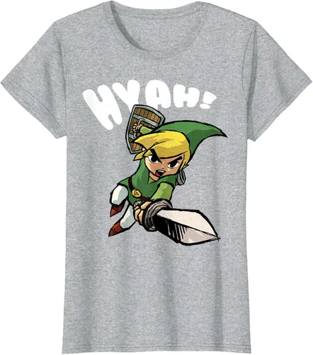 Vista 24 de Nintendo Legend of Zelda Link Hyah Poster - Camiseta pequeña Azul Marino