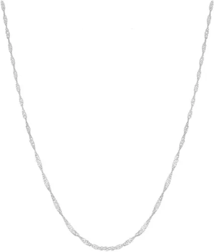 Vista 2 de Adabele Auténtica cadena de plata de ley de 0.051 in 0.063 in Singapur para mujeres y hombres, joyería hipoalergénica sin níquel, fabricado