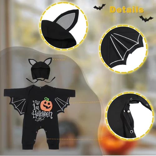 Vista 2 de Waghaw Disfraz de dálmata para bebé niño y niña, traje de Halloween