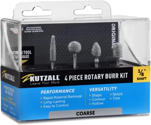 Vista 7 de Kutzall Kit de fresas rotativas de 5 piezas, eje de 1⁄8 pulgadas, grano variado, brocas para tallar madera para Dremel, Foredom, Ryobi, DeWalt
