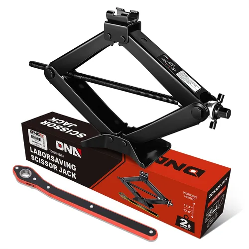 Vista 13 de DNA Motoring Gato de tijera para coche de 1,5 toneladas (3,306 libras) de Negro