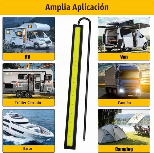 Vista 7 de Linkstyle Barra de luz interior LED de 12 V, impermeable, 28 LED, tira de luces superbrillantes para camión, barco, bicicleta, RV, color blanco