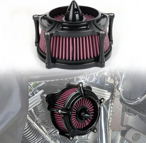 Vista 2 de PSLER Filtro de aire de turbina de motocicleta Filtro de admisión para Touring FLHR Road King FLHX Street Glide FLTR 2008-2016, para FLS Softail