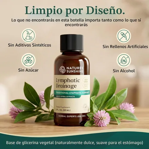 Vista 5 de Nature's Sunshine - Gotas de drenaje linfático con extracto de cuchillas, 60 serv. Herbal Lymphatic Support Supplement Complex for Lymph Drainage