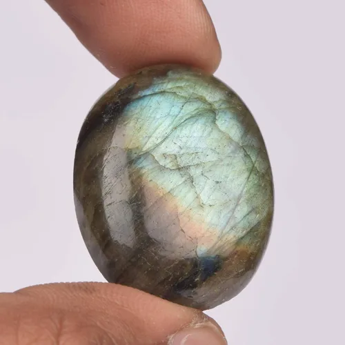 Vista 4 de Real Gems - Piedra de labradorita suelta de 44,50 quilates, cabujón ovalado multicolor natural