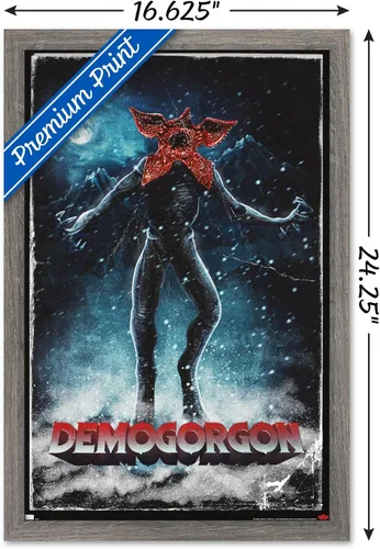 Vista 3 de Trends International Netflix Stranger Things: Season 4 - Póster de pared de Demogorgon, 14.72 x 22.37 pulgadas, versión enmarcada de madera