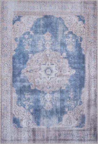Vista 190 de GLN Rugs Traditional Collection - Alfombra de felpilla lavable a máquina, tradicional lavable, antideslizante, alfombra de felpilla de pelo corto