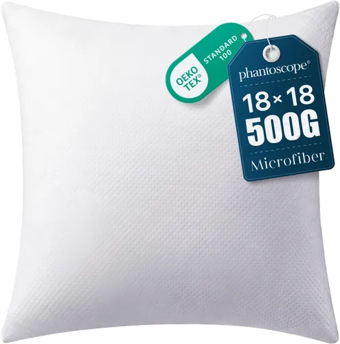 Vista 21 de Phantoscope - Insertos de almohada, 100% poliéster hipoalergénico de fibra virgen, almohadas cuadradas para sofá, sillón, cama, 12x20 pulgadas