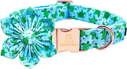 Vista 26 de Collar de perro Lionheart Glory, collar de perro rosa con flor, lindo collar para mascotas con patrón floral ajustable para perros pequeños Rosado