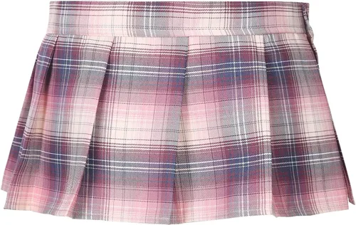 Vista 5 de YONGHS Falda de uniforme de colegio japonés para mujer, minifalda plisada a cuadros, falda patinadora