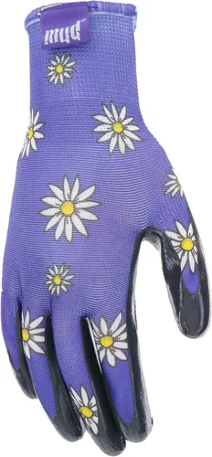 Vista 3 de MUD Grip - Guantes de jardinería para mujer con revestimiento de nitrilo plano y revestimiento de nitrilo