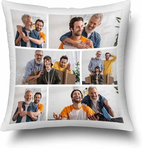 Vista 9 de Funda de almohada con foto personalizada, regalos para la familia, fotos personalizadas, fundas de almohada decorativas personalizadas, regalos