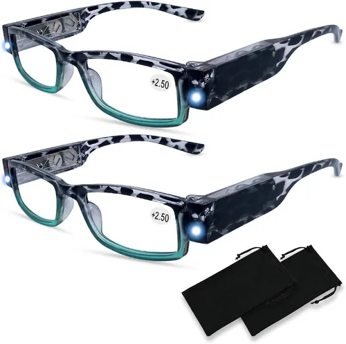 Vista 9 de Gafas de lectura con luz brillante lectores LED lupa iluminada lector nocturno