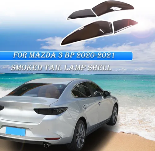 Vista 3 de Accesorios de cubierta de protección de luz trasera exterior de automóvil ABS para Mazda 3 BP 2020 2021