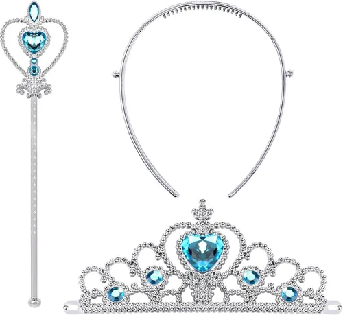 Vista 6 de Tacobear Princess Dress Up for Little Girls Crown Cape Jewelry Halloween Costume Accessories Set for Kids Age 3-6 Years