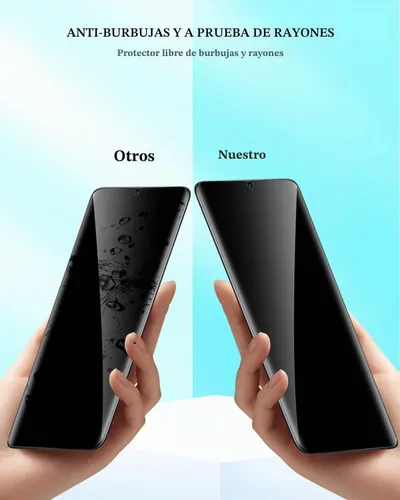 Vista 8 de Protector de pantalla de privacidad compatible con Samsung Galaxy S24 Ultra, vidrio templado con protector de lente de cámara, compatible