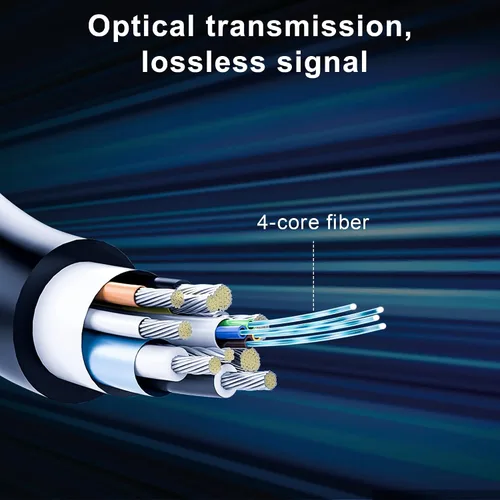 Vista 2 de Cable de fibra óptica DP de 8 K de 33 pies/32.8 ft, 8K @60Hz, 4K @144Hz, cable Displayport 1.4 de 32.4 Gbps, conector chapado en oro, cable delgado