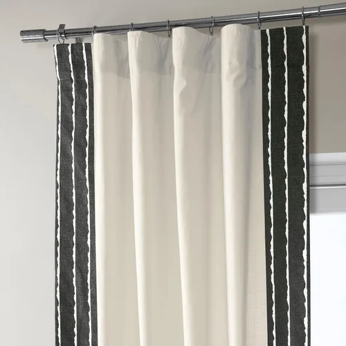 Vista 4 de HPD Half Price Drapes Cortinas de algodón sólido con bordes para dormitorio y sala de estar, 50 x 108, DTCC-SB220601-108 (1 panel) Sharkskin Black