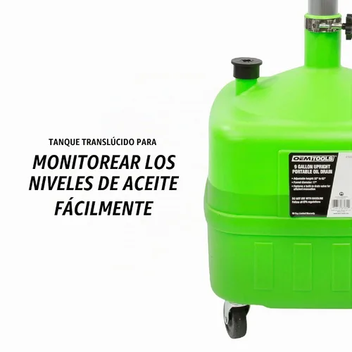 Vista 6 de OEMTOOLS 87032 Bandeja de drenaje de aceite con embudo, bandeja de captura de aceite de 9 galones con altura ajustable, recipiente de drenaje