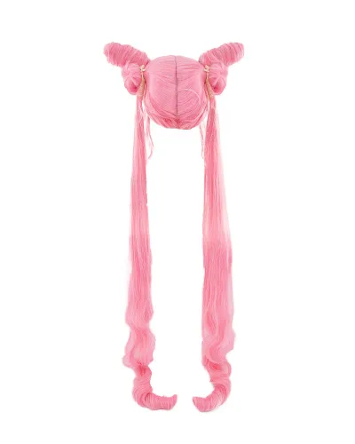 Vista 2 de miccostumes Peluca de pelo sintético largo de color rosa para mujer