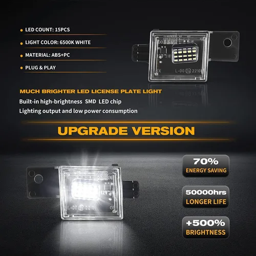 Vista 2 de Gempro Luz LED para matrícula, montaje de lámpara trasera para Chevy Silverado GMC Sierra 1500 2500HD 3500HD 2014-2023, 6000K blanco