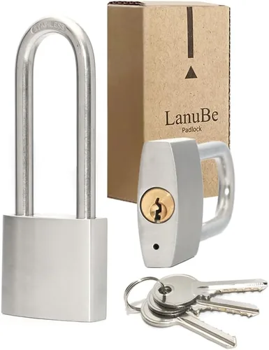 Vista 12 de LanuBe Candados marinos de acero inoxidable 304 con igual llave para uso en exteriores, cuerpo de 1-9/16 pulgadas de ancho, cuerpo de acero