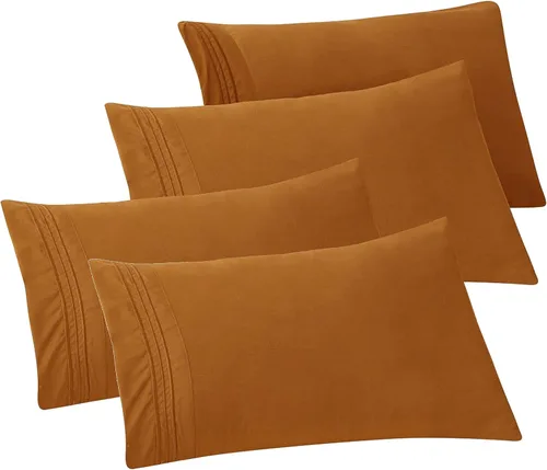 Vista 62 de Elegant Comfort Fundas de almohada sólidas de microfibra de alta calidad hotelera, tejido suave, resistente a las arrugas y a las manchas, fácil