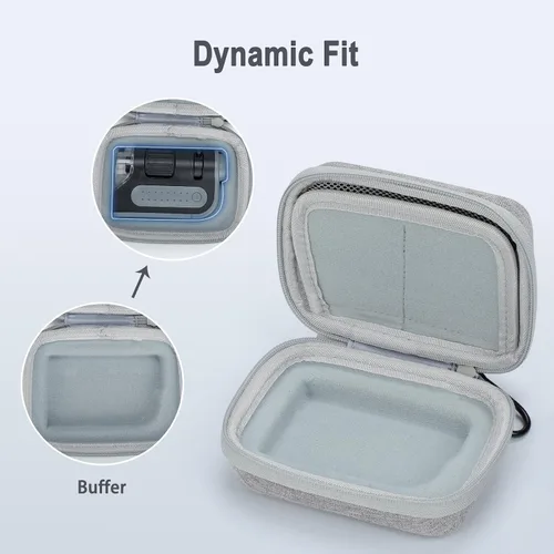 Vista 6 de Funda de viaje para microscopio de bolsillo LED Carson MicroBrite Plus 60x-120x Estuche de transporte portátil duro bolsa gris