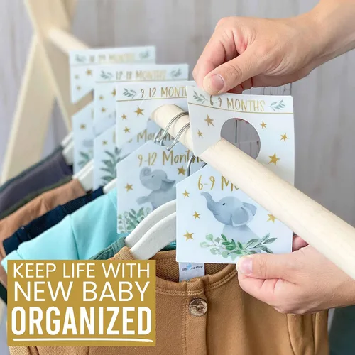 Vista 6 de Hadley Designs Divisores de armario para bebé (paquete de 6) – Organizador de guardería, divisores de armario de tamaño bebé para niños y niñas
