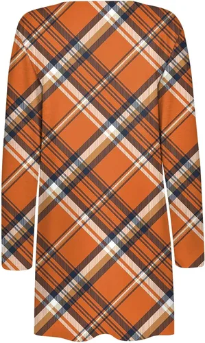 Vista 3 de KOPLTYRFG Cárdigan de Halloween para mujer, talla grande, casual, manga larga, frente abierto, ligero, delgado, para vacaciones