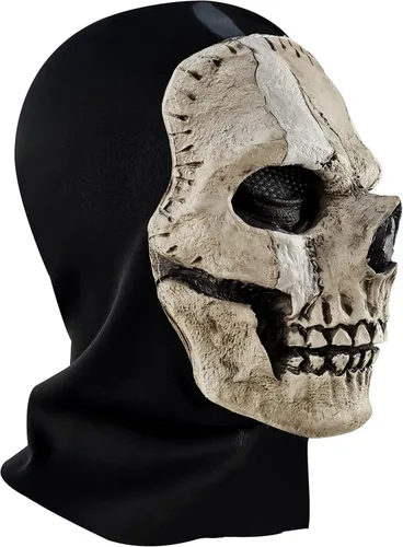 Vista 2 de Máscara de Calavera Fantasma de Cara Completa para Juegos de Guerra y Deportes al Aire Libre Multicolor1