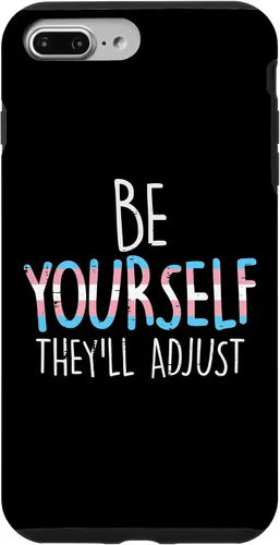 Vista 9 de Funda para iPhone 15 Be Yourself Theyll Adjust Transgénero Trans Pride Flag LGBT