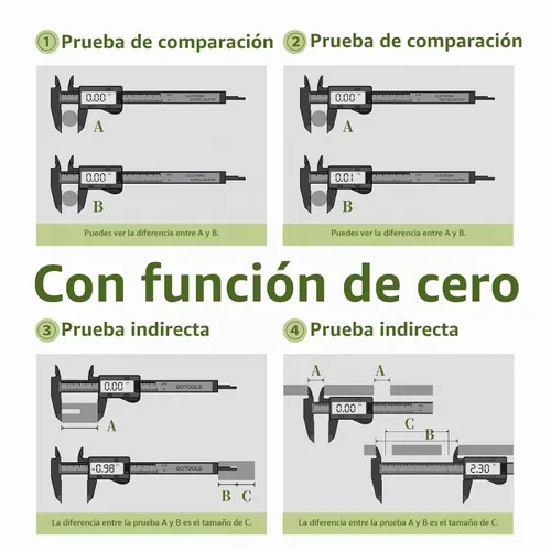 Vista 6 de Calibrador Digital Pequeño de 0 a 4 pulgadas, Mini Herramienta de Medición, Calibrador Micrómetro con Función de Apagado Automático, Intercambiable