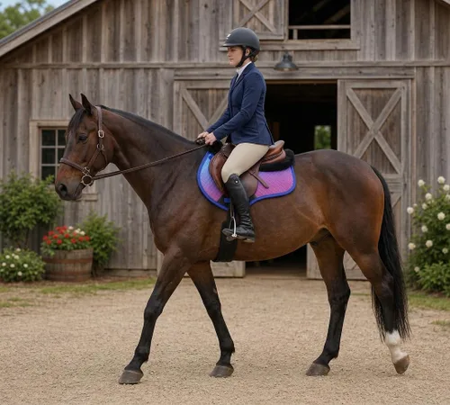 Vista 4 de CHALLENGER English Contoured Quilted All-Purpose Close Contact Trail Saddle Pad Ombre 72170-175Ombre