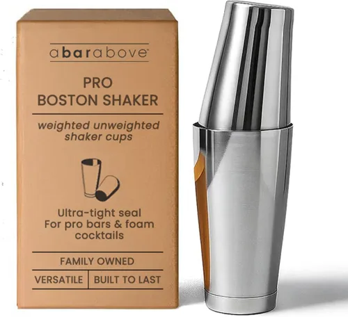 Vista 8 de A Bar Above Juego de Cocteleras Boston Profesionales de 18 oz con Peso y sin Peso de Acero Inoxidable, Juego de Coctelera para Cócteles