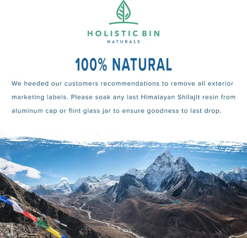 Vista 2 de Holistic Bin - Resina Shilajit del Himalaya más pura de Holistic Bin Resina de platino negro Rica en ácido fúlvico, ácido húmico, minerales