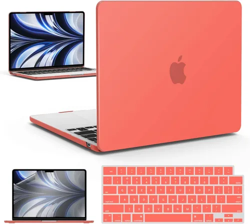Vista 48 de IBENZER Funda para MacBook Air de 13 pulgadas 2026 2025 2024 2023 2022 M4 A3240 M3 A3113 M2 A2681, funda rígida con cubierta de teclado ScreenFilm