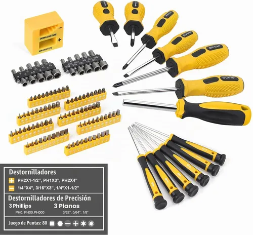Vista 4 de TOPLINE Juego de herramientas manuales de 390 piezas para el hogar, bolsa de herramientas de boca ancha de 14 pulgadas con herramientas incluidas